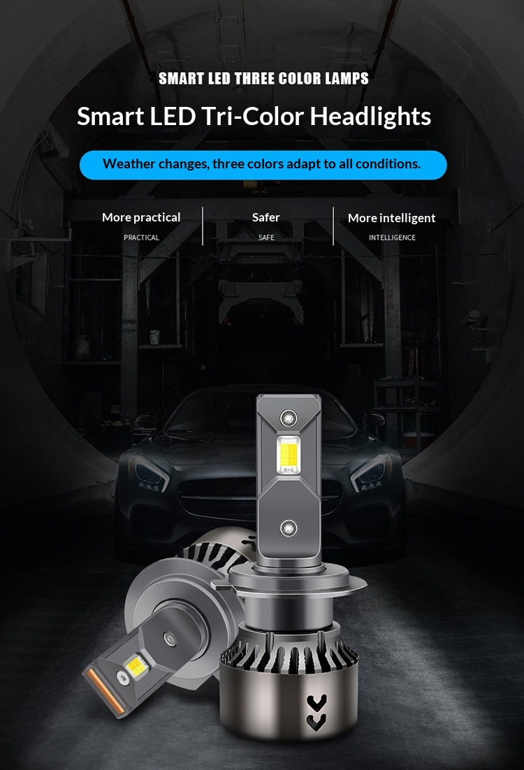 Lâmpadas led de farol para carro m5 bicolor alta luminosidade_voghion.com
