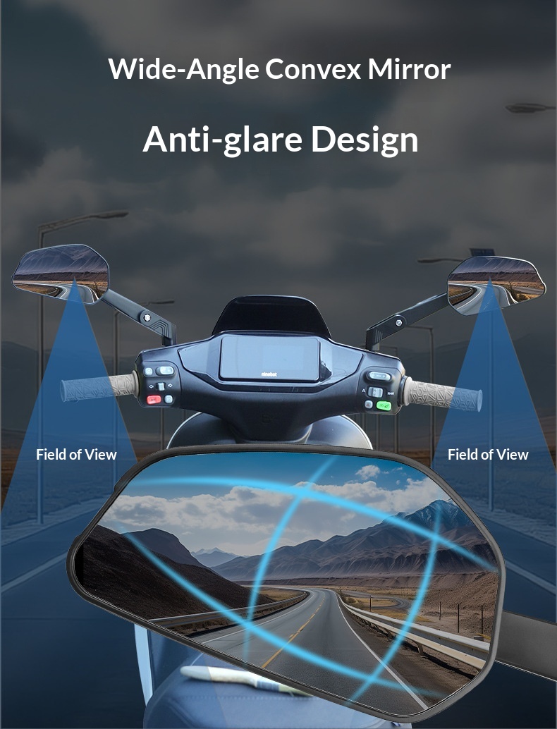 Real Carbon Fiber Foldable Motorcycle Modified Rearview With Wide-angle Anti-glare Mirror_voghion.com