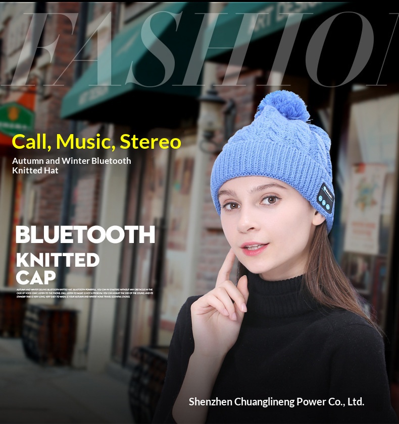 Knitted Bluetooth Headphones Hat With Wireless Calling And Music_voghion.com