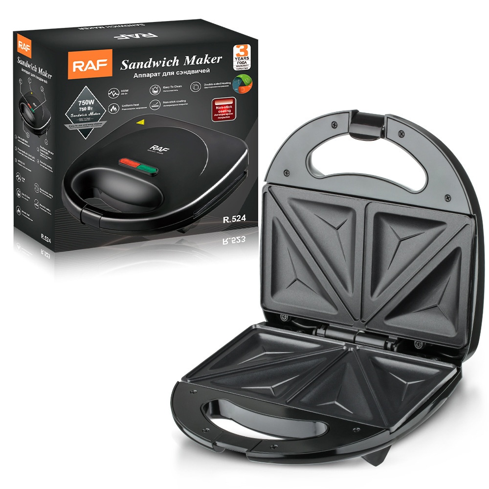 RAF EU-Standard, grenzüberschreitend, Haushalts-Sandwichmaker mit doppelseitiger Heizung, Multifunktionstoaster, Waffeleisen, Frühstücksfunktion_voghion.com