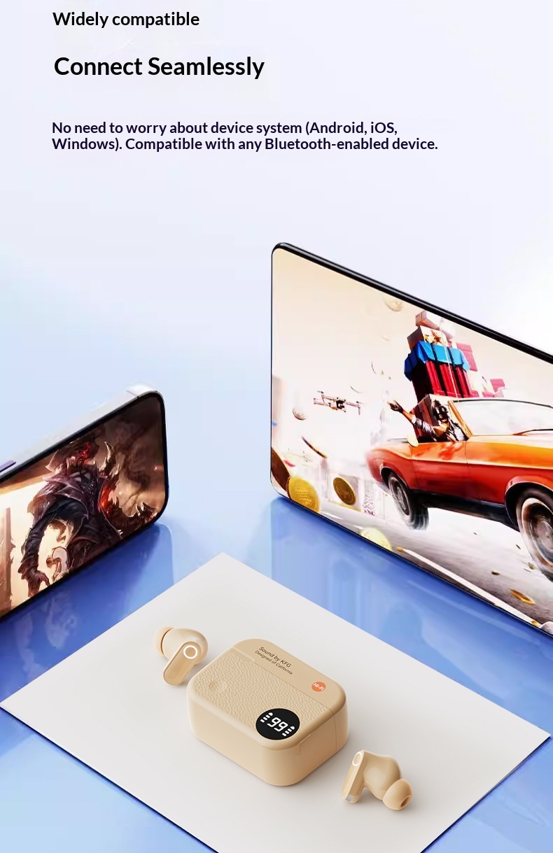 Retro Bluetooth Earphones With Digital Display And Wireless Design_voghion.com