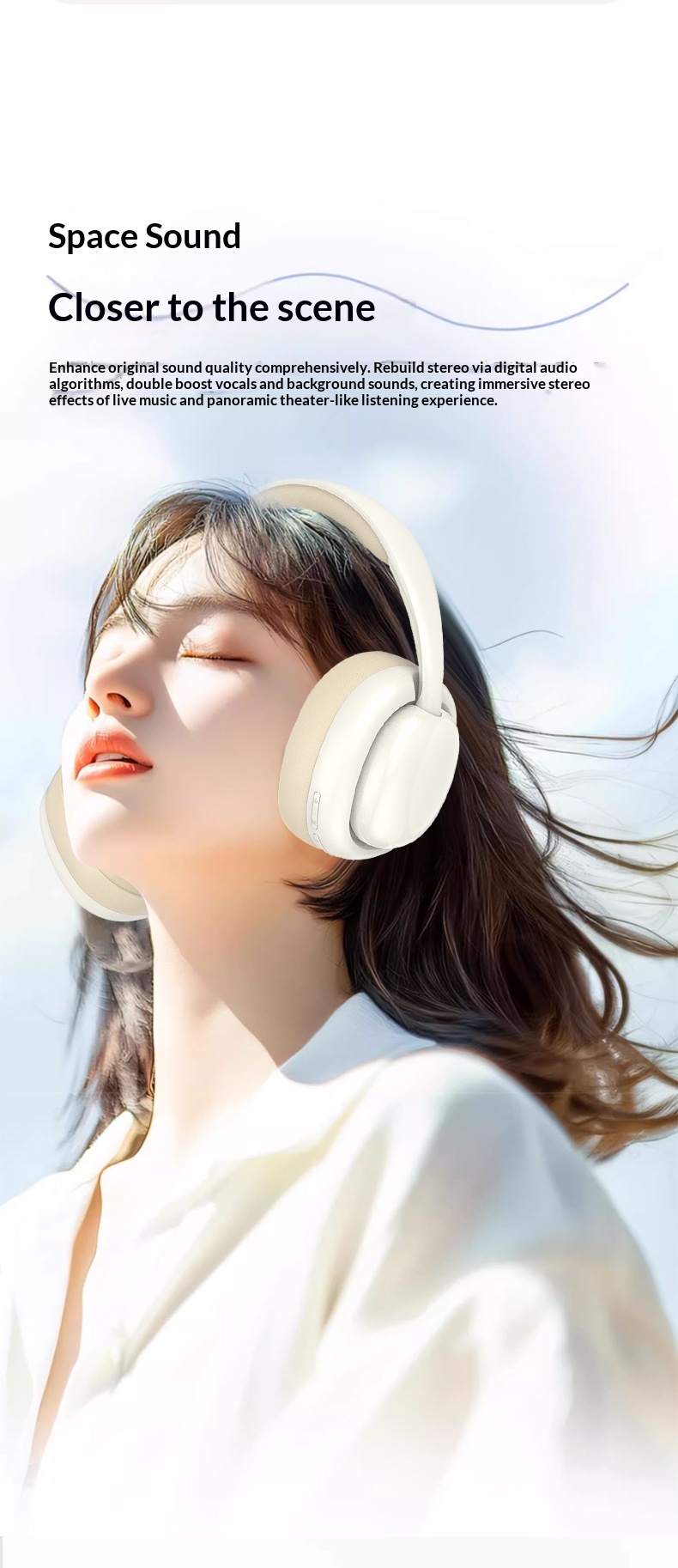 Customized Cross-border Private Model P7236 Wireless Over-ear Bluetooth Headphones With Full-coverage Earcups, Stereo_voghion.com