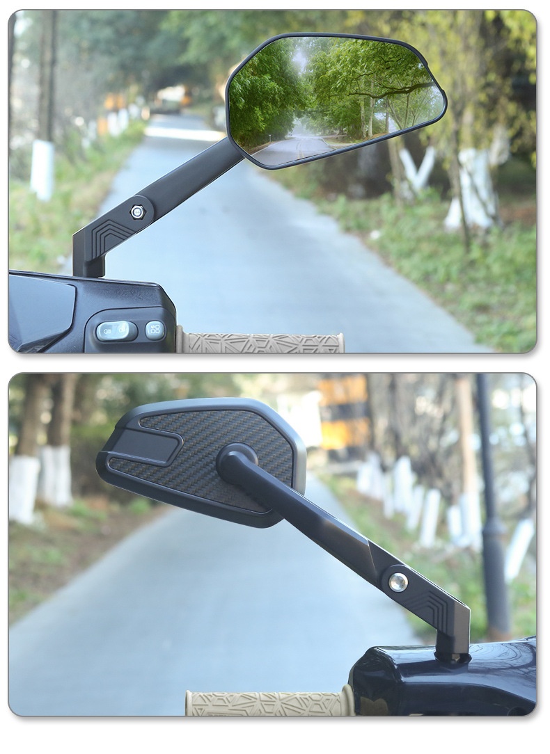 Real Carbon Fiber Foldable Motorcycle Modified Rearview With Wide-angle Anti-glare Mirror_voghion.com