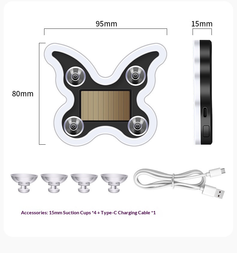 Cross-border Heart Gesture LED Decorative Bottle-shaped Car Window Atmosphere Light, Butterfly Sensor, Solar-powered_voghion.com