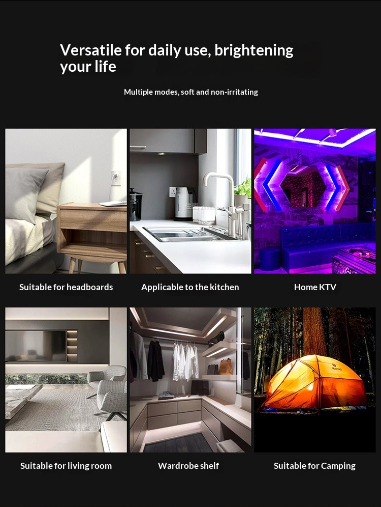 Installationsfreie, farbenfrohe LED-Innenraumbeleuchtung für Wohnmobile und Autos – dekorative Leselampe_voghion.com