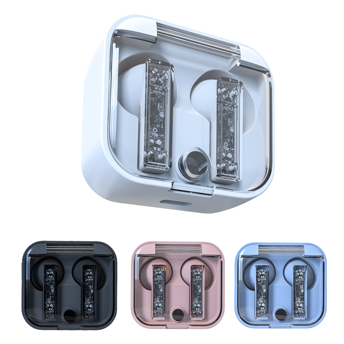 New Transparent Mini Bluetooth In-Ear TWS Wireless Earphones Customized_voghion.com