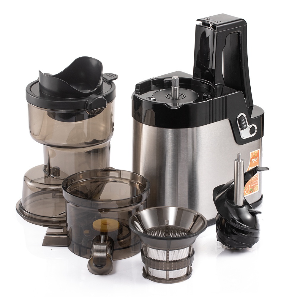 Spremiagrumi completamente automatico per frutta e verdura, conforme agli standard europei RAF, con funzione di separazione succo-polpa._voghion.com