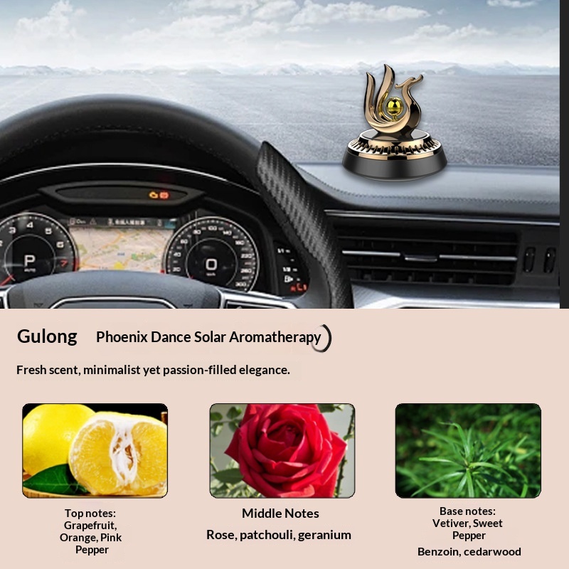 Solar Perfume Aromatherapy Wholesale Smart Rotating Helicopter Car Ornament Phoenix Dance Nine Skies_voghion.com