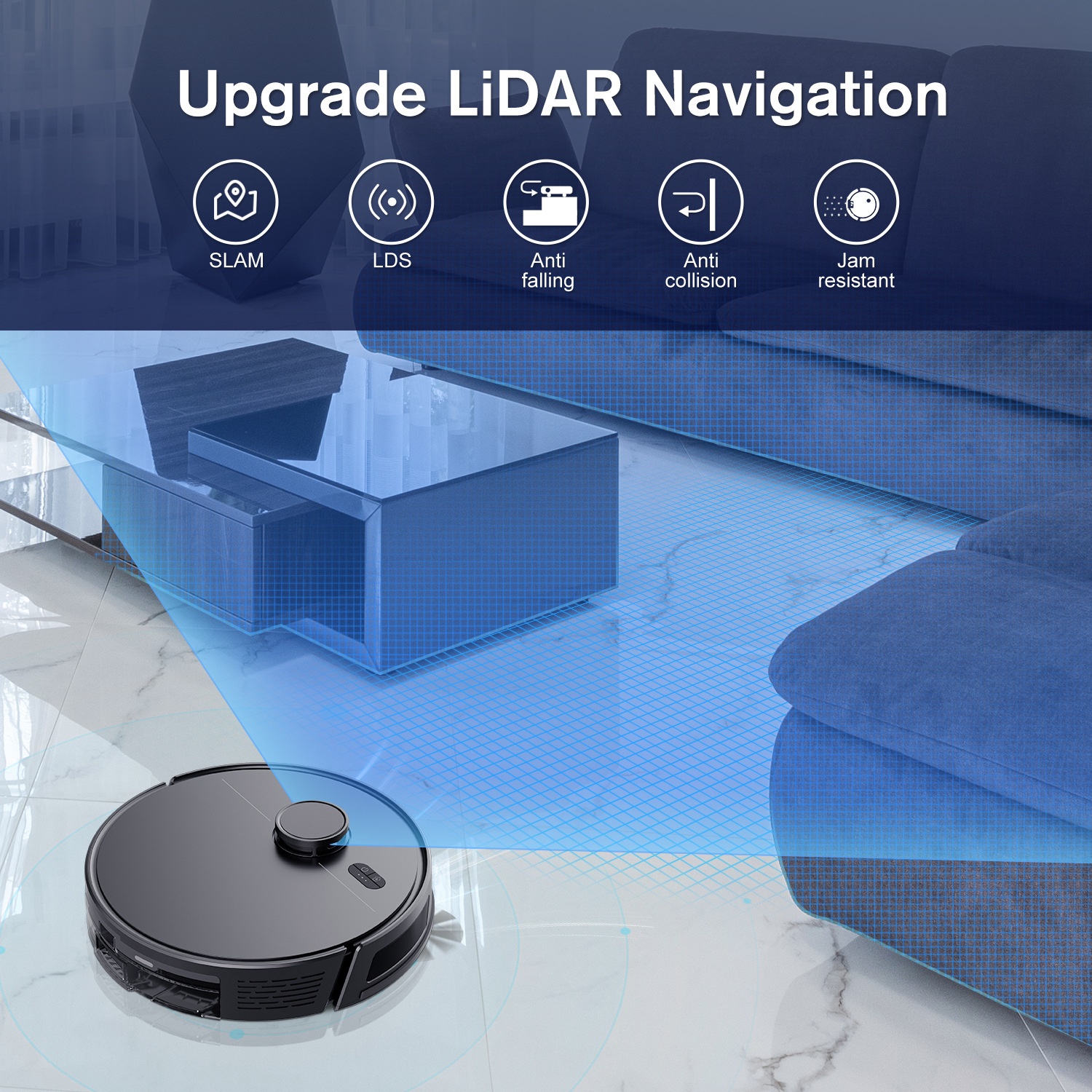 Grenzüberschreitender M30-Saugroboter mit Lasernavigation, LDS-Hindernisvermeidung, Absturzsicherung und automatischer Aufladung_voghion.com