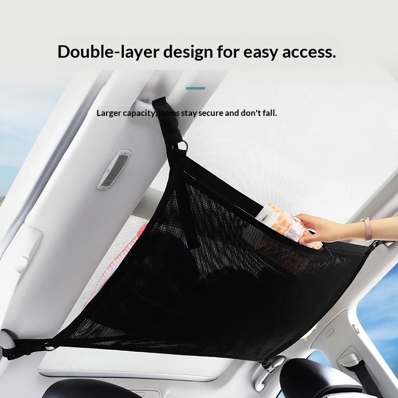 Rete da tetto, accessori per viaggi in auto, borsa portaoggetti da appendere all'ingrosso_voghion.com