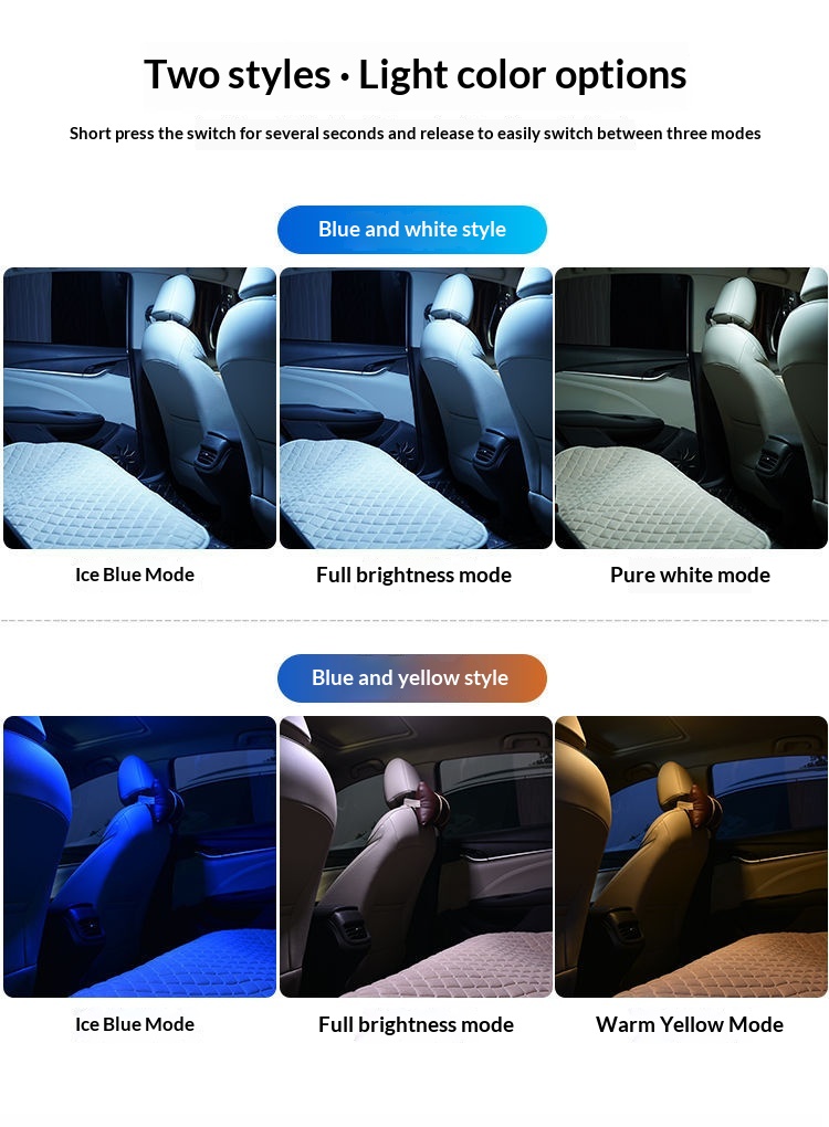 Éclairage LED sans installation pour coffre arrière, plafonnier de lecture intérieur de voiture_voghion.com
