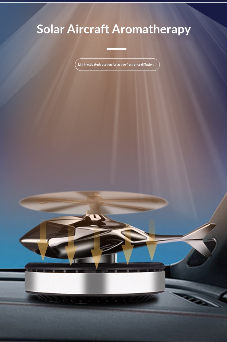 War Eagle Upgraded Solar Helicopter Aromatherapy Interior Dashboard Ornament High-end Car Perfume_voghion.com