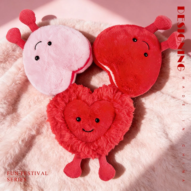 Cute Red Heart Plush Toy Doll, Sleeping Companion, Birthday Gift For Girlfriend_voghion.com