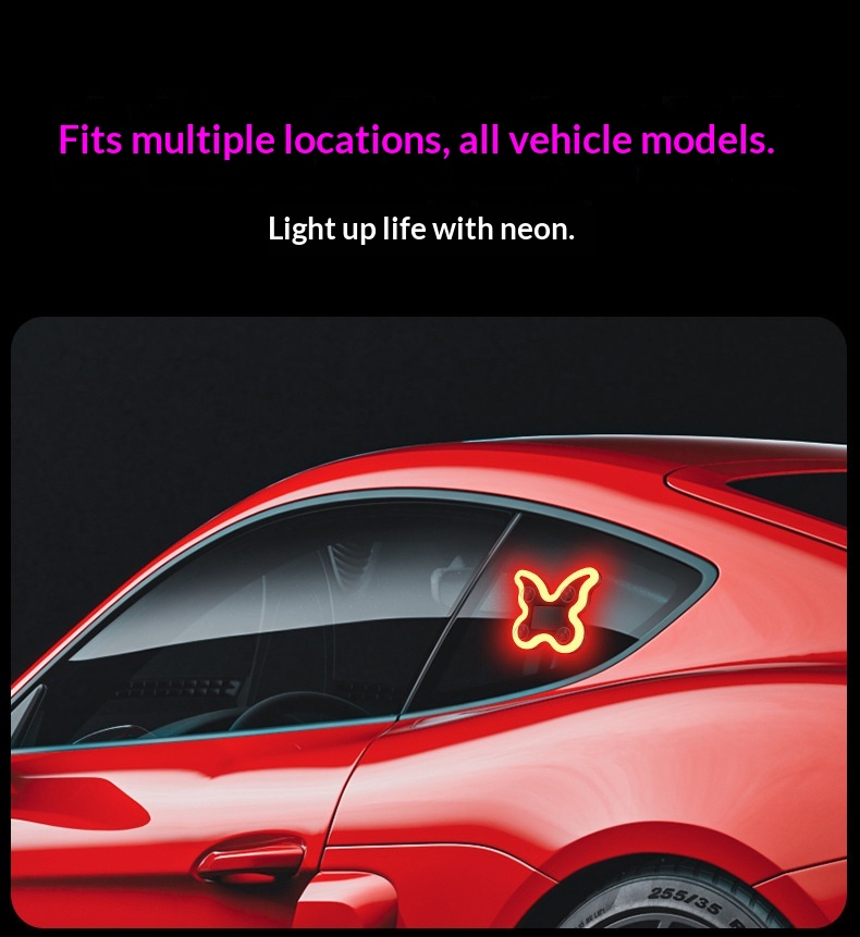 Cross-border Heart Gesture LED Decorative Bottle-shaped Car Window Atmosphere Light, Butterfly Sensor, Solar-powered_voghion.com