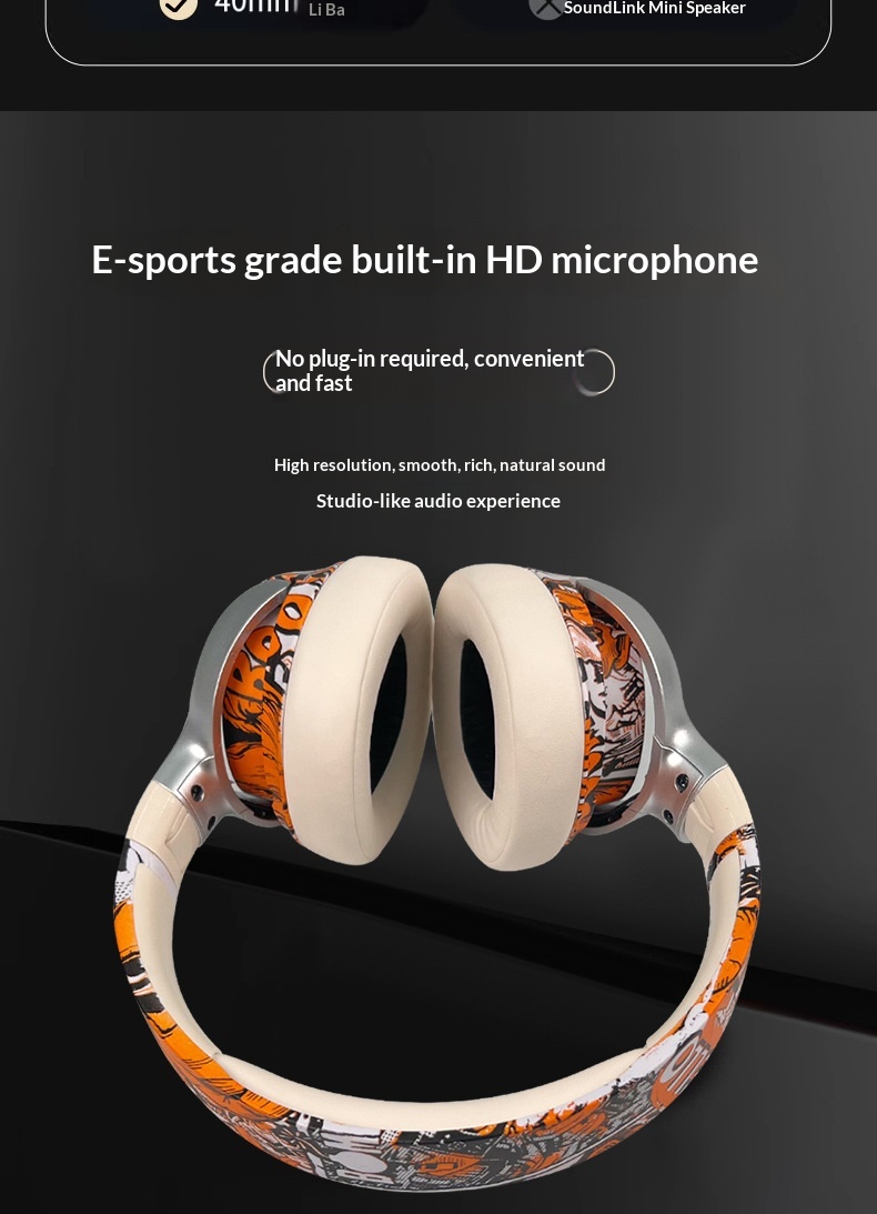 Chinese-style Bluetooth Gaming Headphones Over-ear Wireless_voghion.com