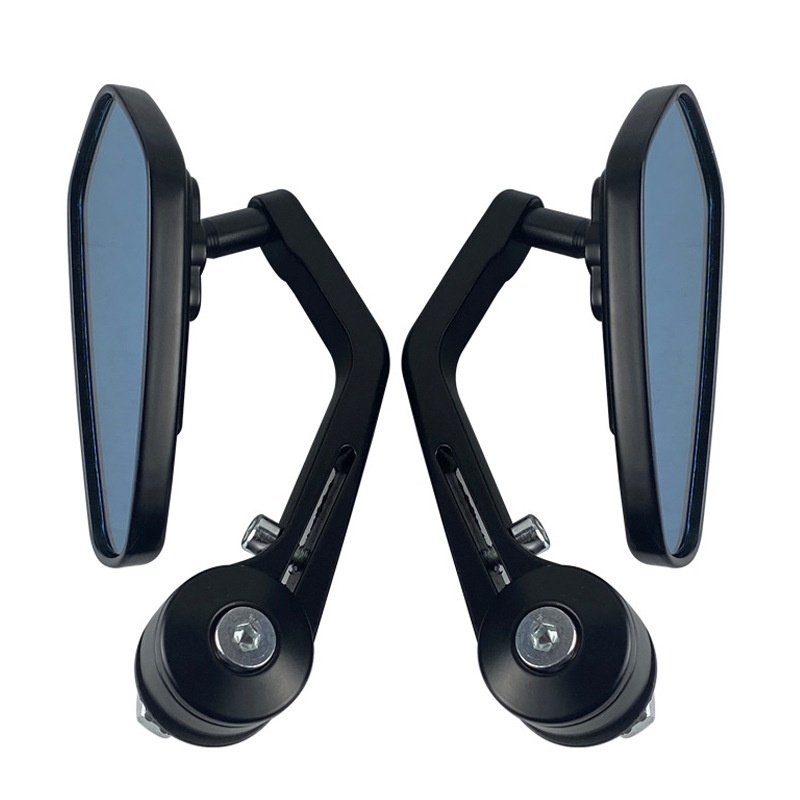 Motorcycle Electric Vehicle Folding Handlebar End Cap Reflective Rearview Rotatable Blue Mirror_voghion.com