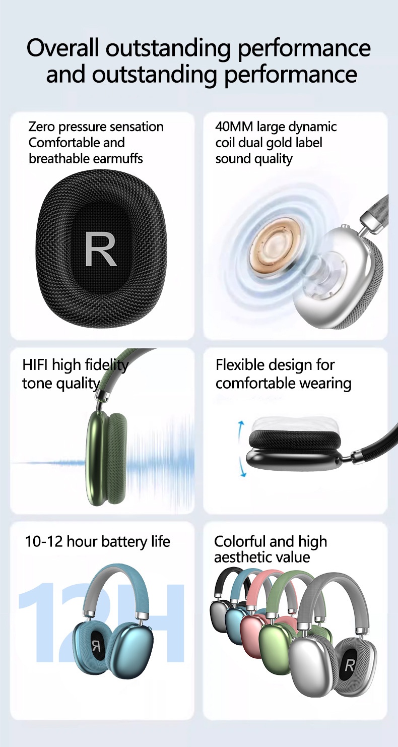 Cross-Border Hot-Selling Head-Mounted P959 Wireless Bluetooth Supports Card Insertion E-commerce Suitable For_voghion.com