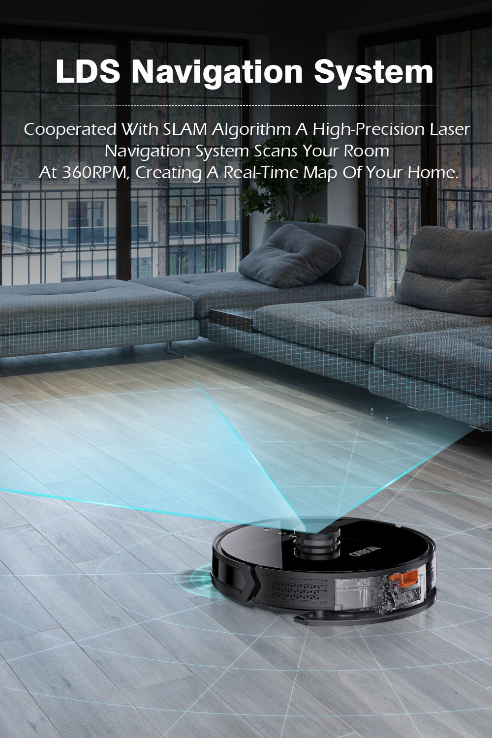 Cross-border X6 Robot Cleaner With Intelligent Laser Navigation, APP Remote Control, Automatic Obstacle Avoidance, And_voghion.com