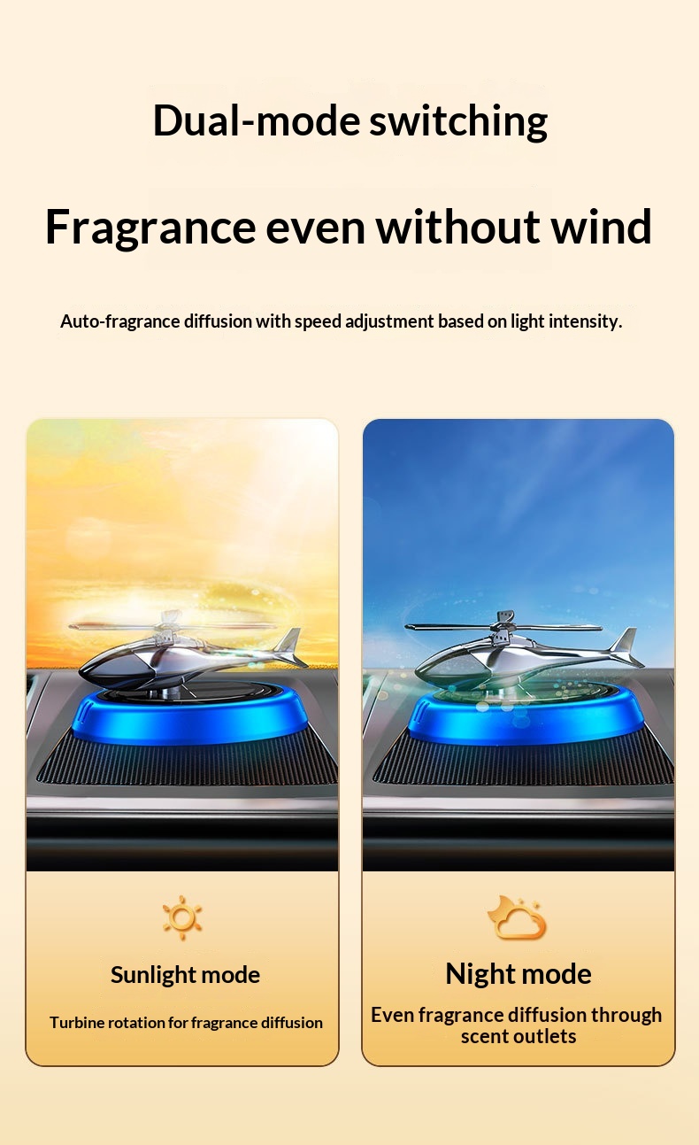 Air Freshener Solar-Powered Perfume Rotating Airplane Ornament Odor Removal Fragrance Long-Lasting Scent In Car_voghion.com