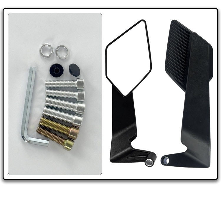 Adatto per monopattino elettrico, specchietto retrovisore ad ala fissa, maniglia in plastica, PP leggero, modificato, pieghevole, catarifrangente per retromarcia_voghion.com