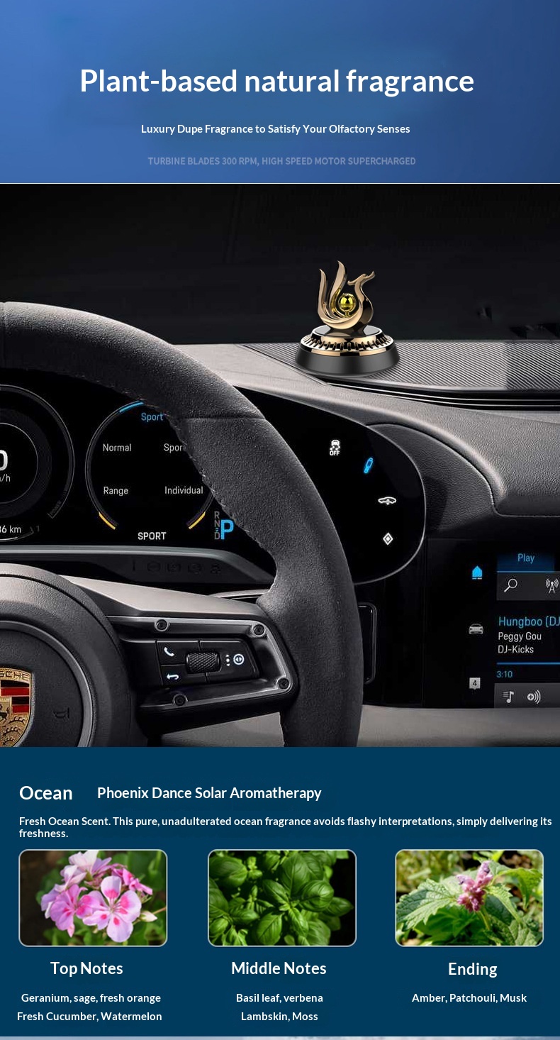 Solcelle bil luftfrisker roterende helikopter ornament_voghion.com