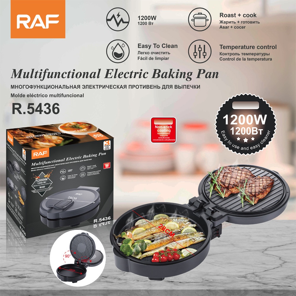 RAF European Standard Cross-Border Household Electric Baking Pan, Maker, Sandwich And Pizza Grill, Double-Sided Heating_voghion.com