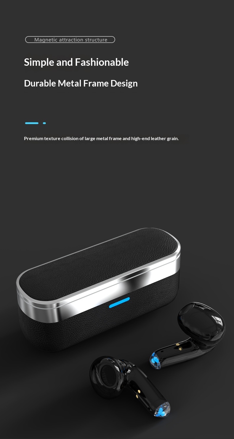 Bluetooth Headphones With Luxury Lychee Texture And Wireless Audio_voghion.com