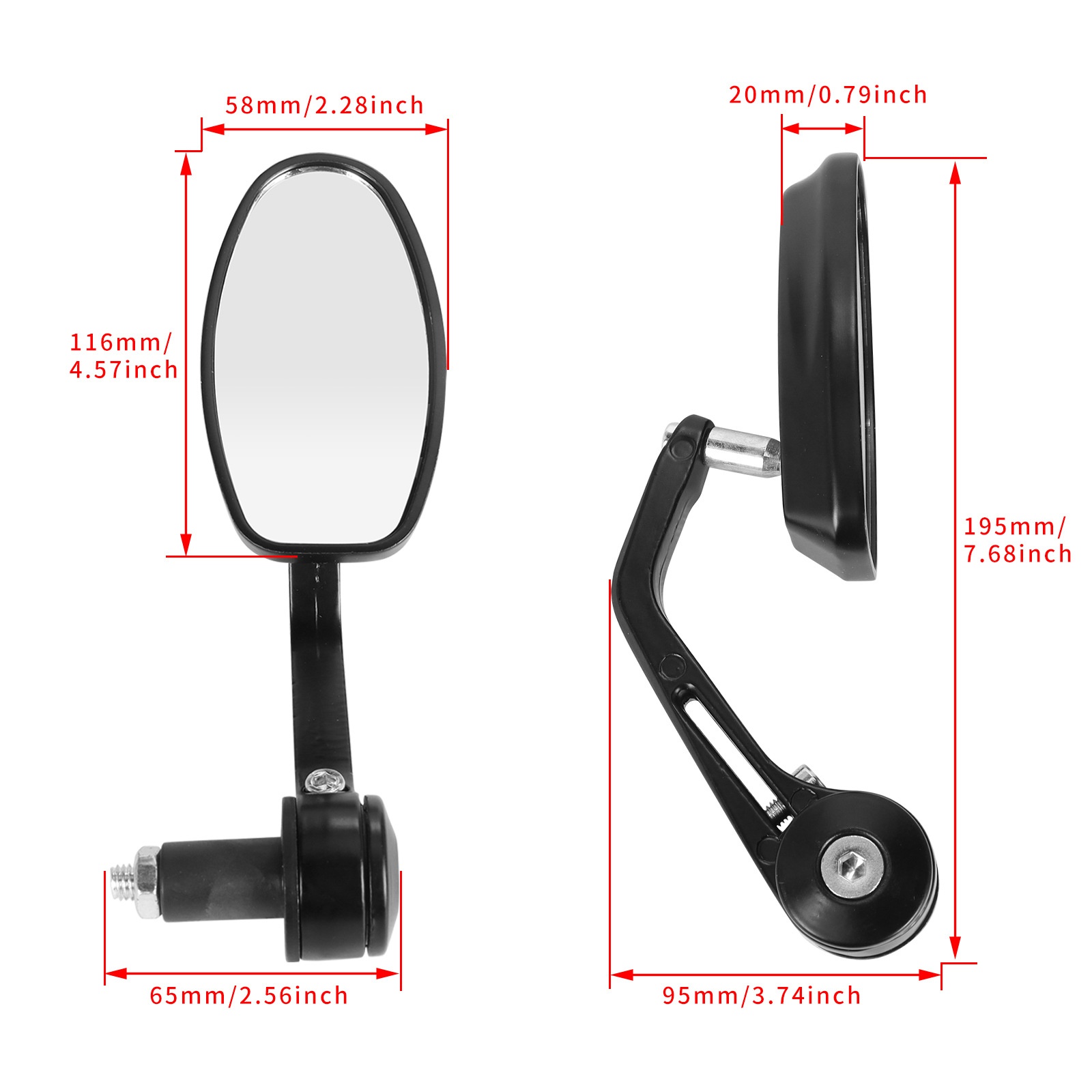 Specchietto retrovisore blu riflettente e girevole per manubrio pieghevole di moto e veicoli elettrici._voghion.com