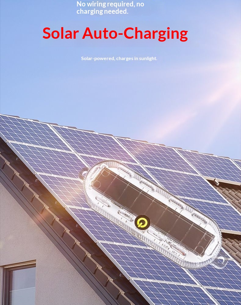 Solar Led Warning Tail Light For Motorcycle And Bicycle Car_voghion.com