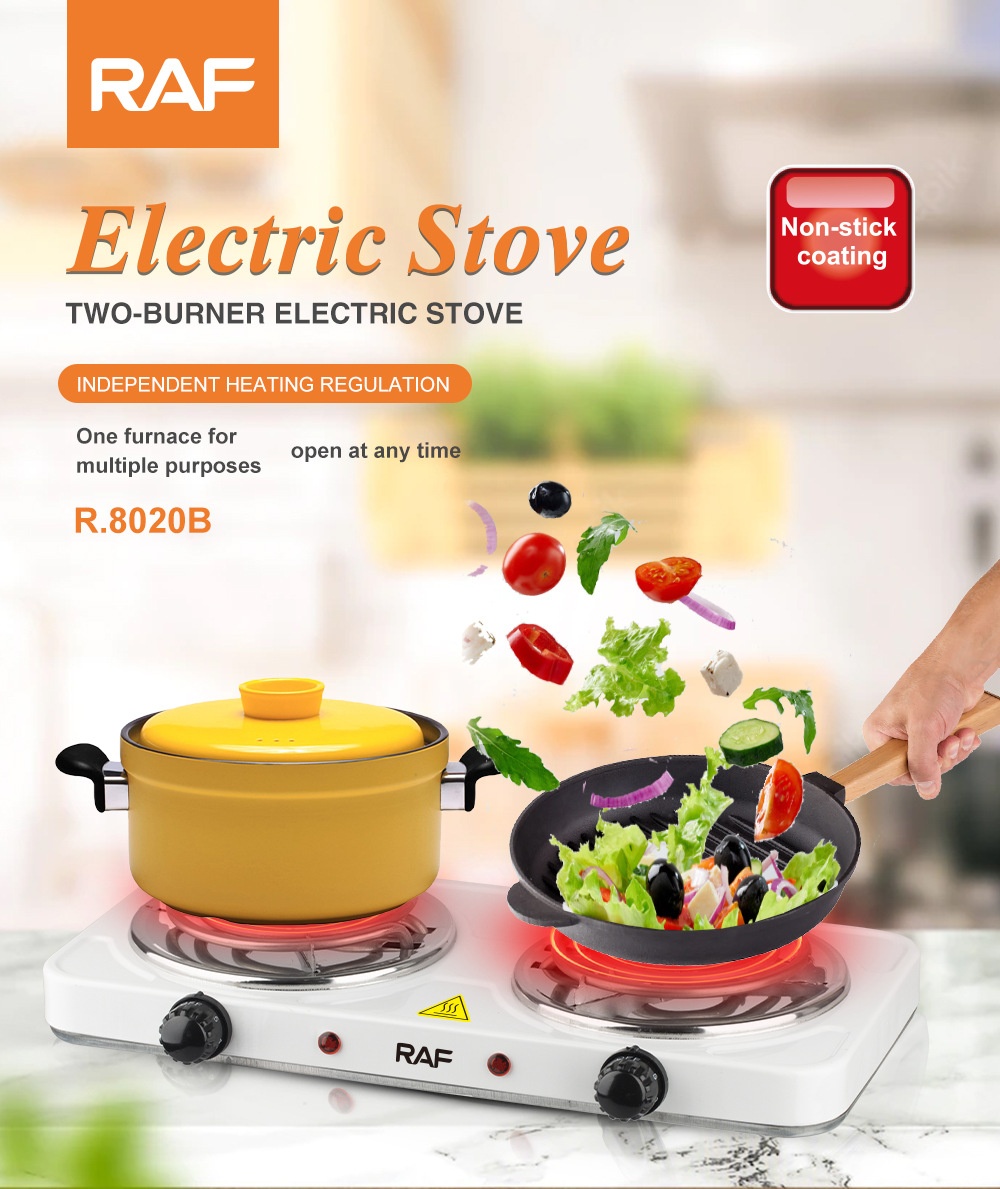 Apparecchio in ceramica a doppia testa, multifunzione, per cucinare, per caffè, piccolo fornello elettrico domestico, vendita all'ingrosso_voghion.com