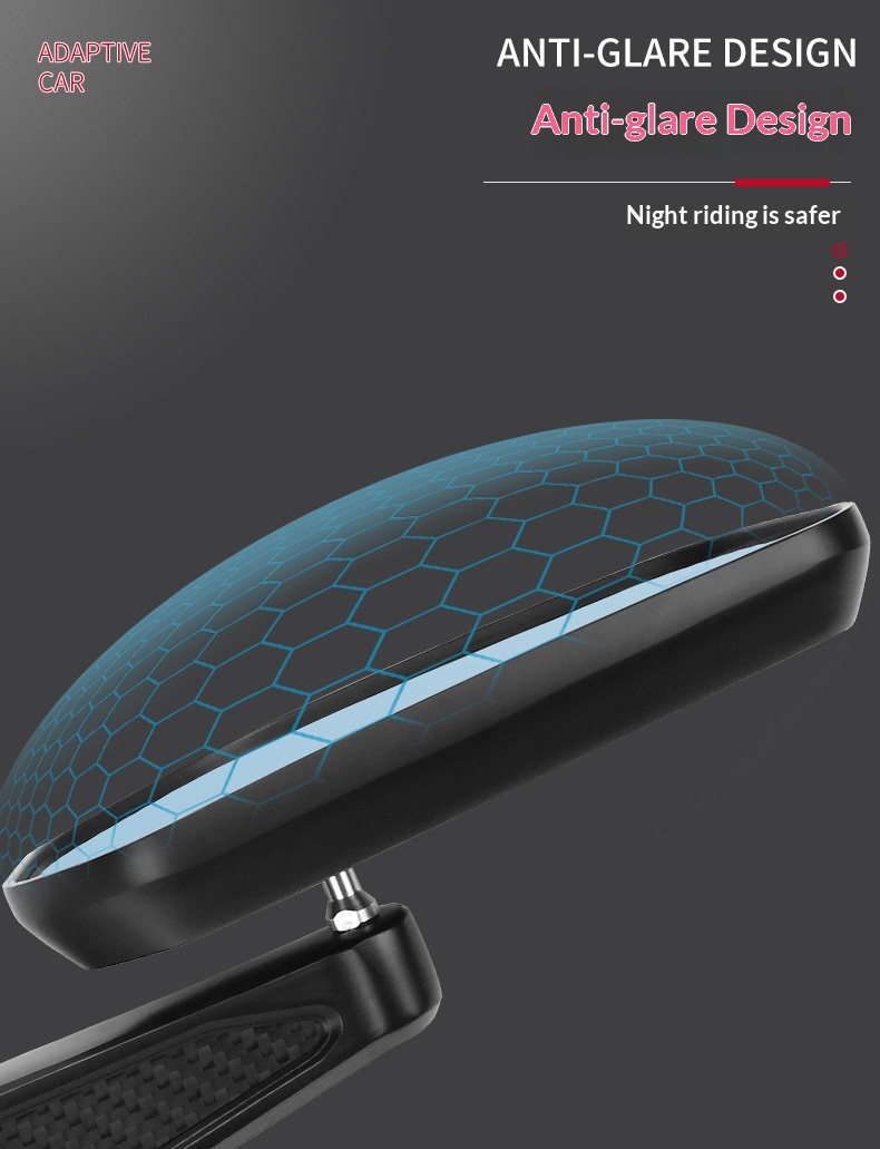 Real Carbon Fiber Foldable Motorcycle Modified Rearview With Wide-angle Anti-glare Mirror_voghion.com