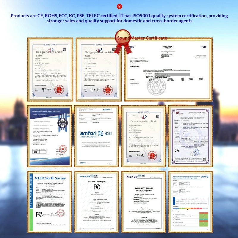 Cross-Border Private Model TWS Bluetooth Ear Hook ENC Dual Mic Noise Cancelling Call Touch Control Digital Display_voghion.com