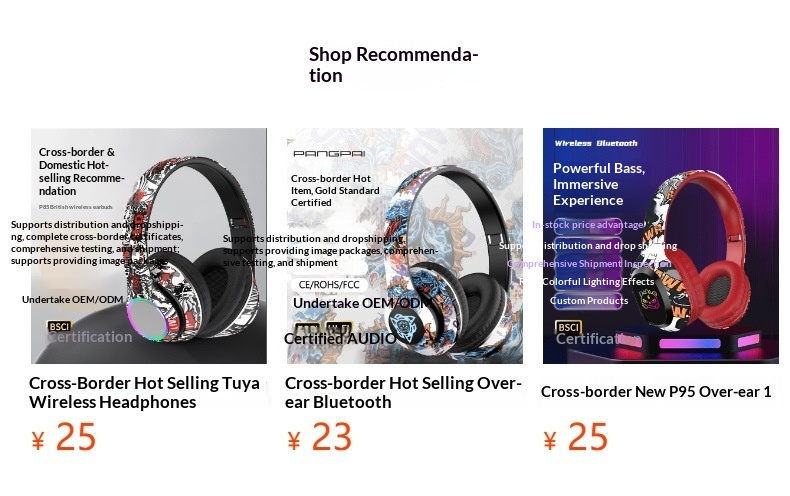 Modello privato transfrontaliero P35 Tendenza nazionale Graffiti Cuffie wireless Auricolari Bluetooth Supporto personalizzazione_voghion.com