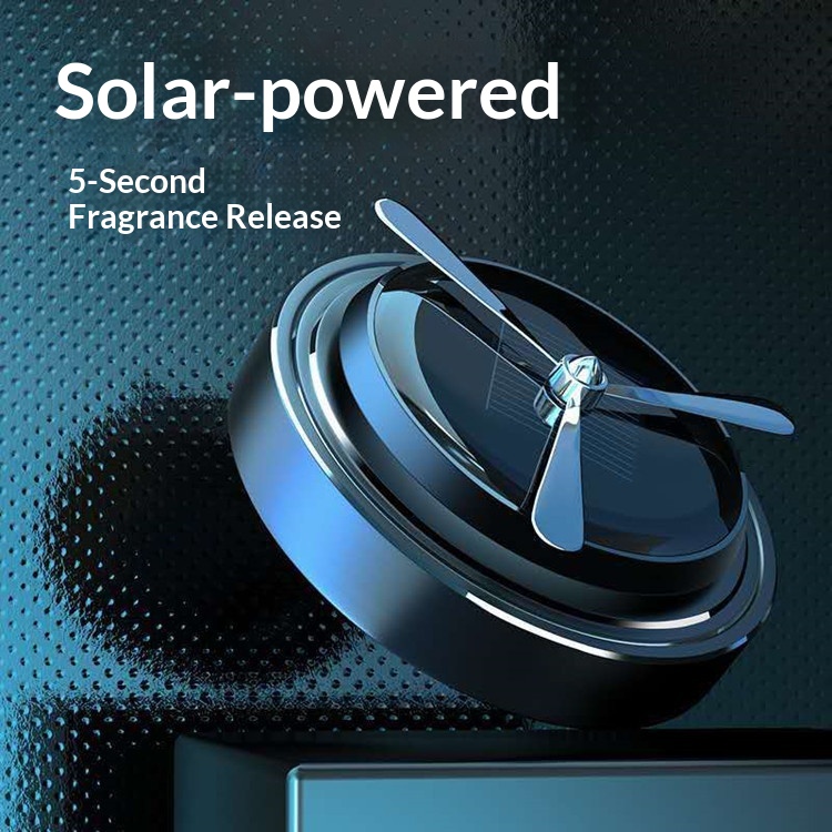 Portaprofumo rotante a energia solare, decorazione per interni auto, profumo a lunga durata._voghion.com