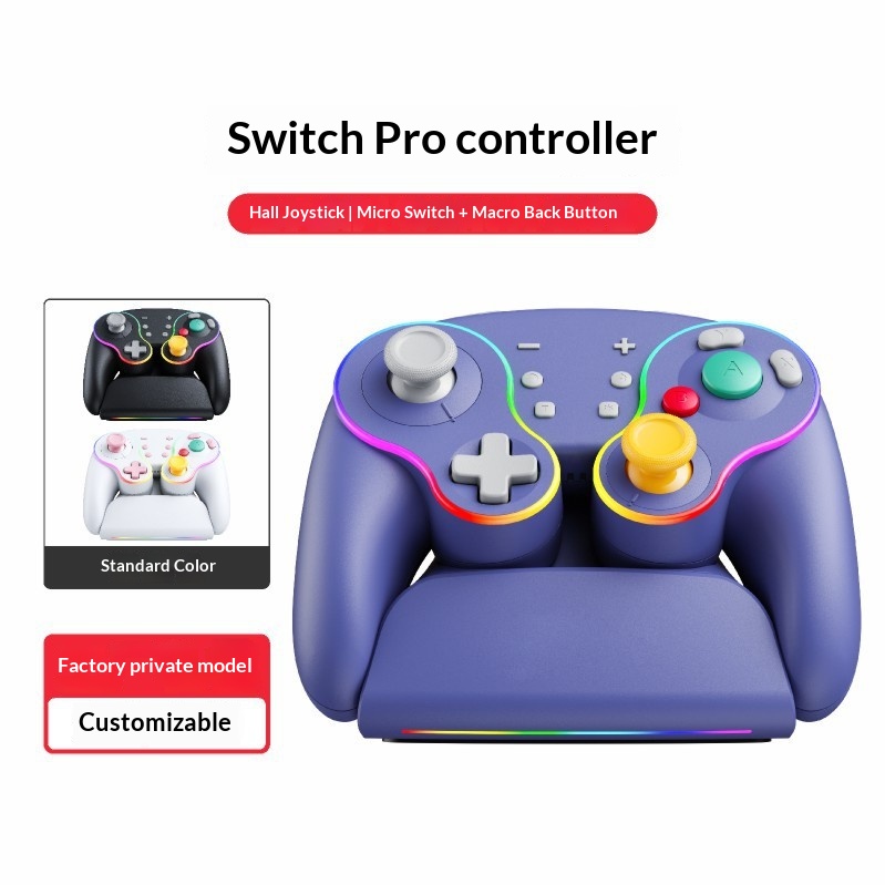 Manette de jeu rétro NGC pour Switch, modèle privé best-seller international, compatible Android et PC, avec effet Hall_voghion.com