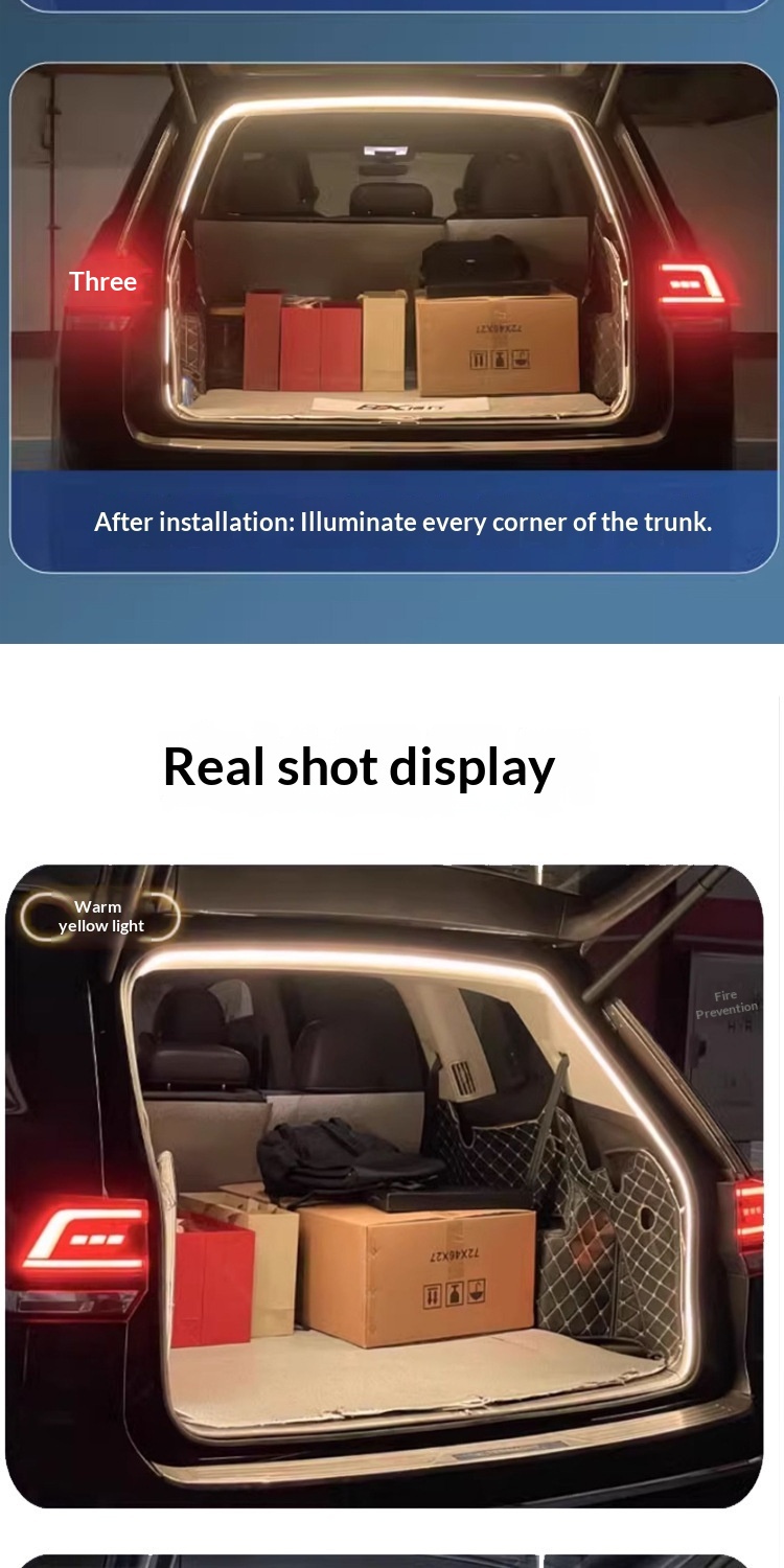 Activate Scanning Universal Car Interior Liing Atmosphere Strip Modification Decoration LED Automatic Sensor Trunk_voghion.com