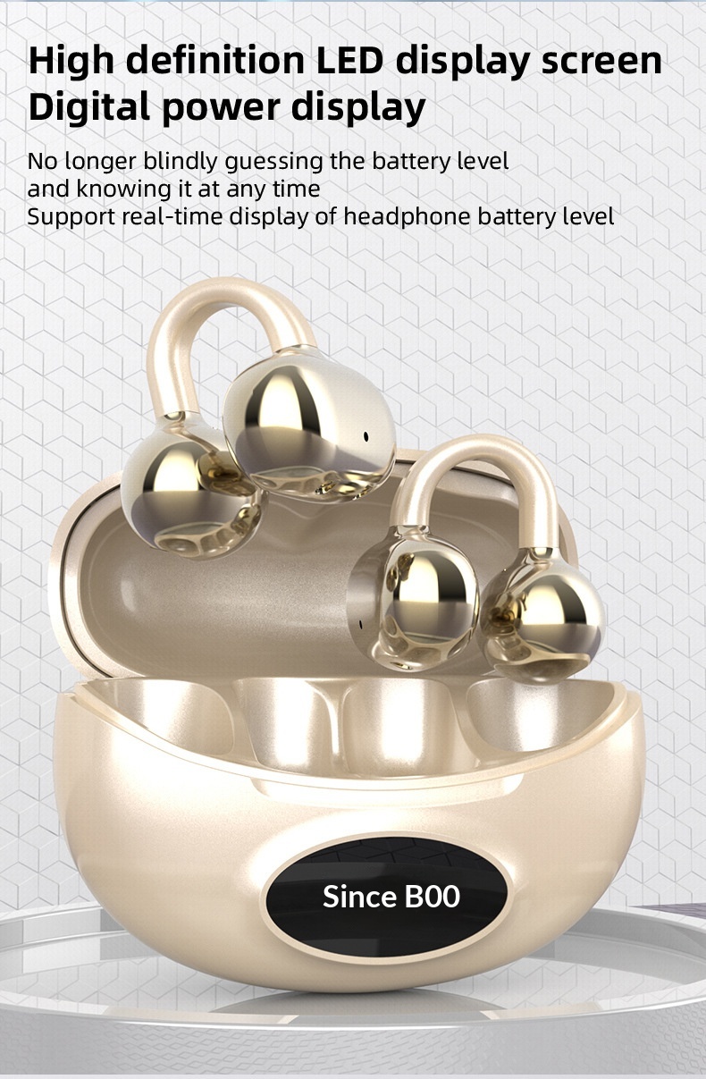 Wireless Bluetooth Ear Clip Headphones With Noise Cancellation_voghion.com