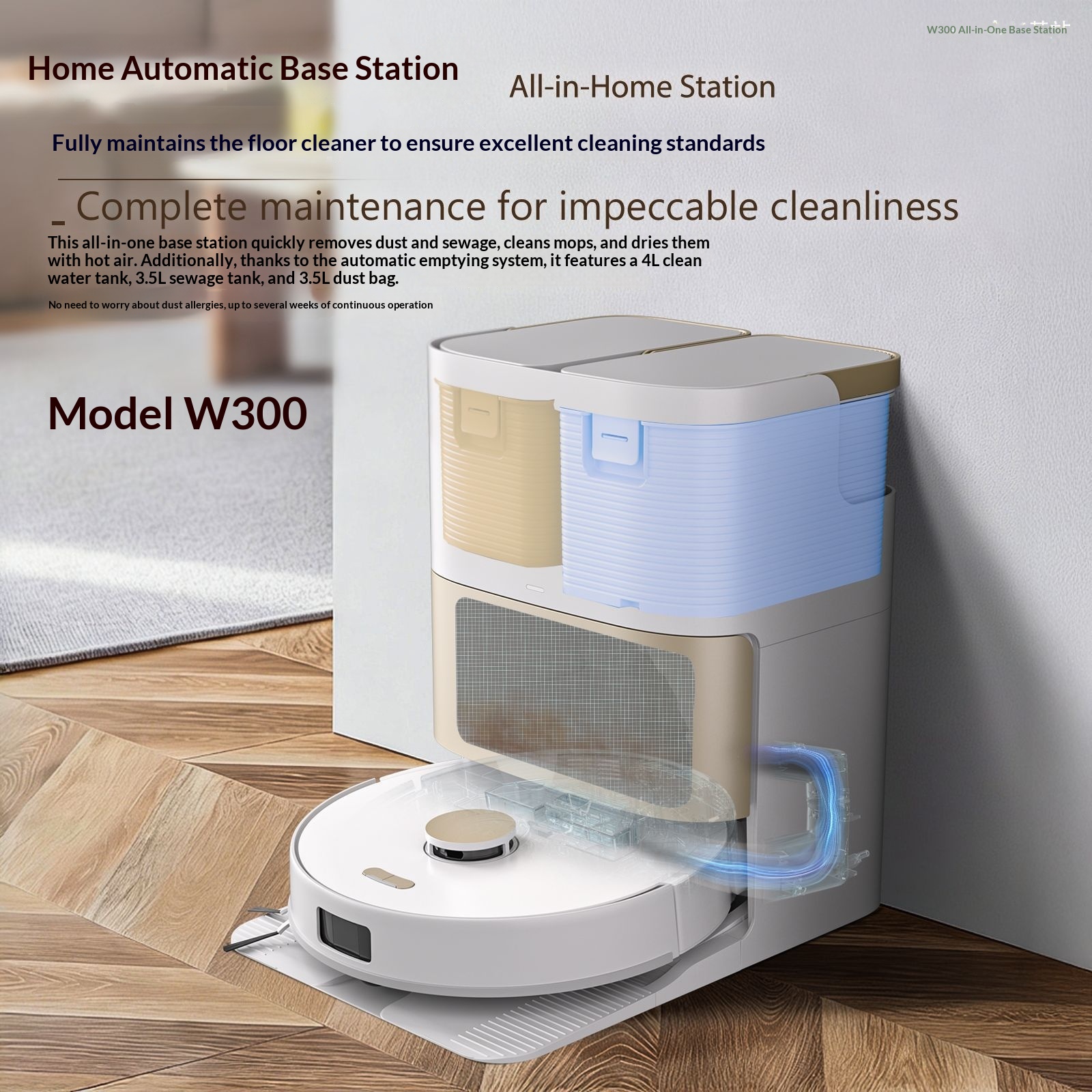 Customized W300 Robot For Home Use, High Suction, Intelligent, Fully Automatic Sweeping And Mopping, Laser Navigation_voghion.com