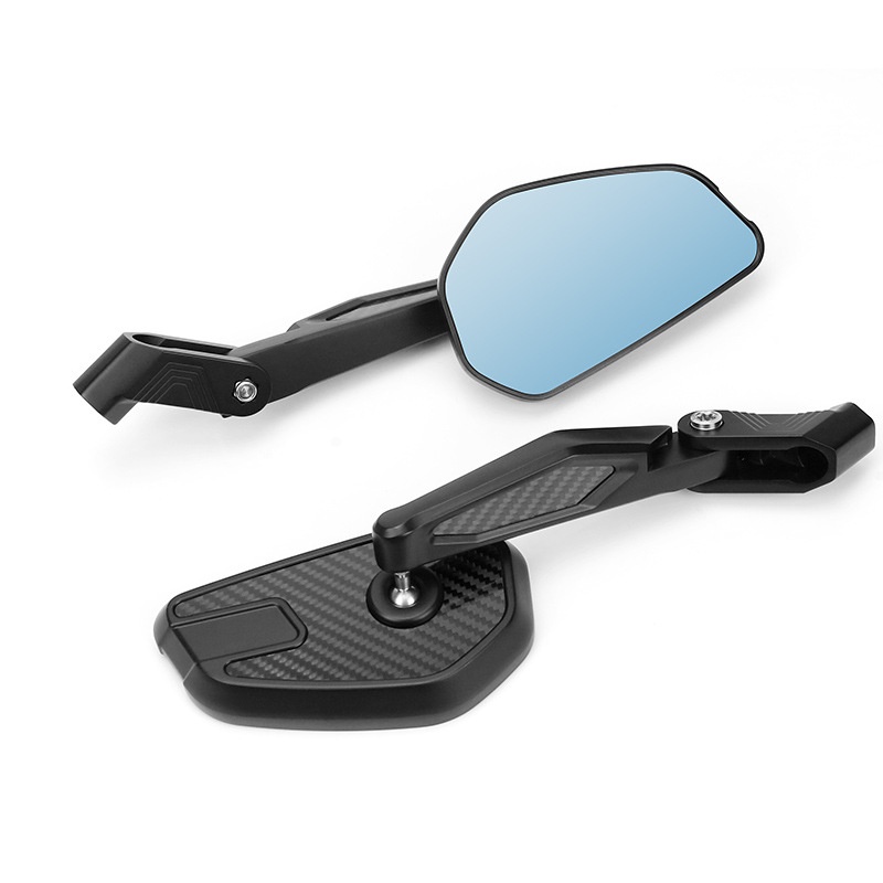 Real Carbon Fiber Foldable Motorcycle Modified Rearview With Wide-angle Anti-glare Mirror_voghion.com