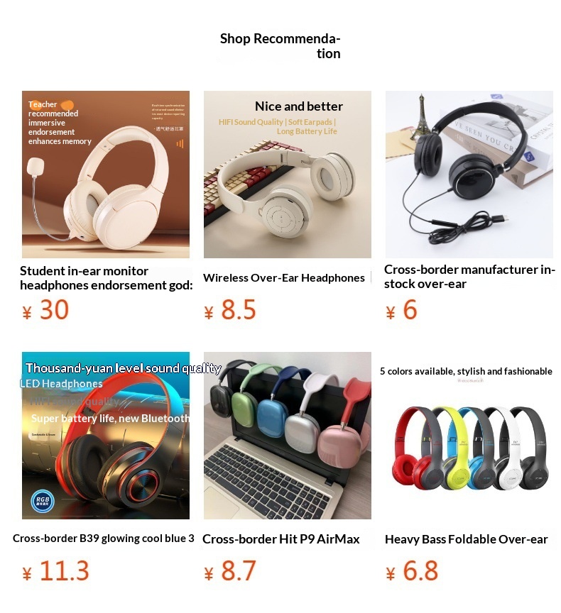 Wireless Over-ear Bluetooth Headphones With Heavy Bass For Gaming_voghion.com