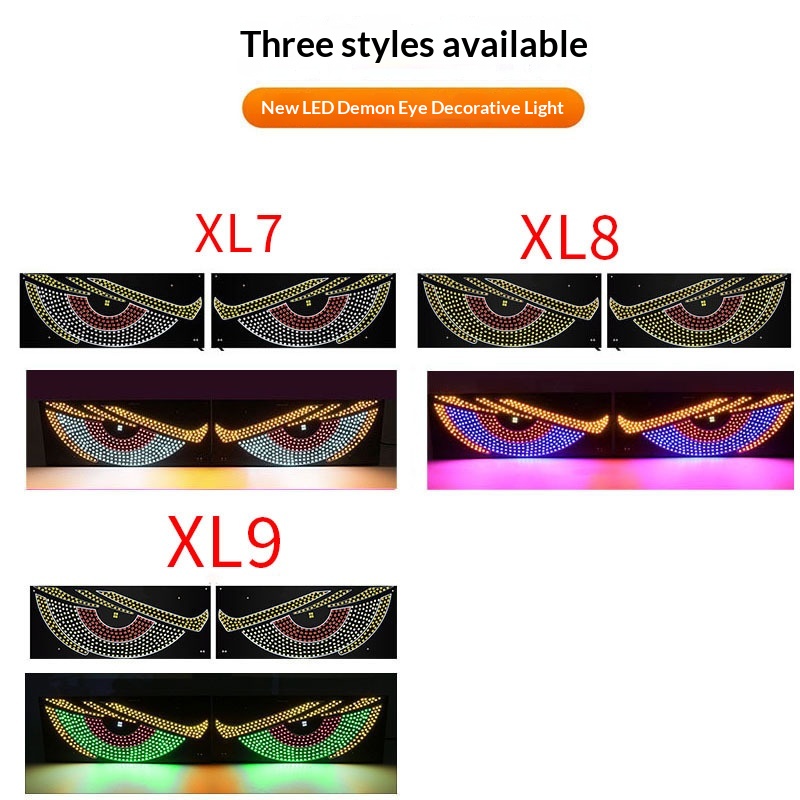 Cross-Border USB Dynamic Demon Eye Sticker LED Display Truck Car Front And Rear Windshield Light_voghion.com
