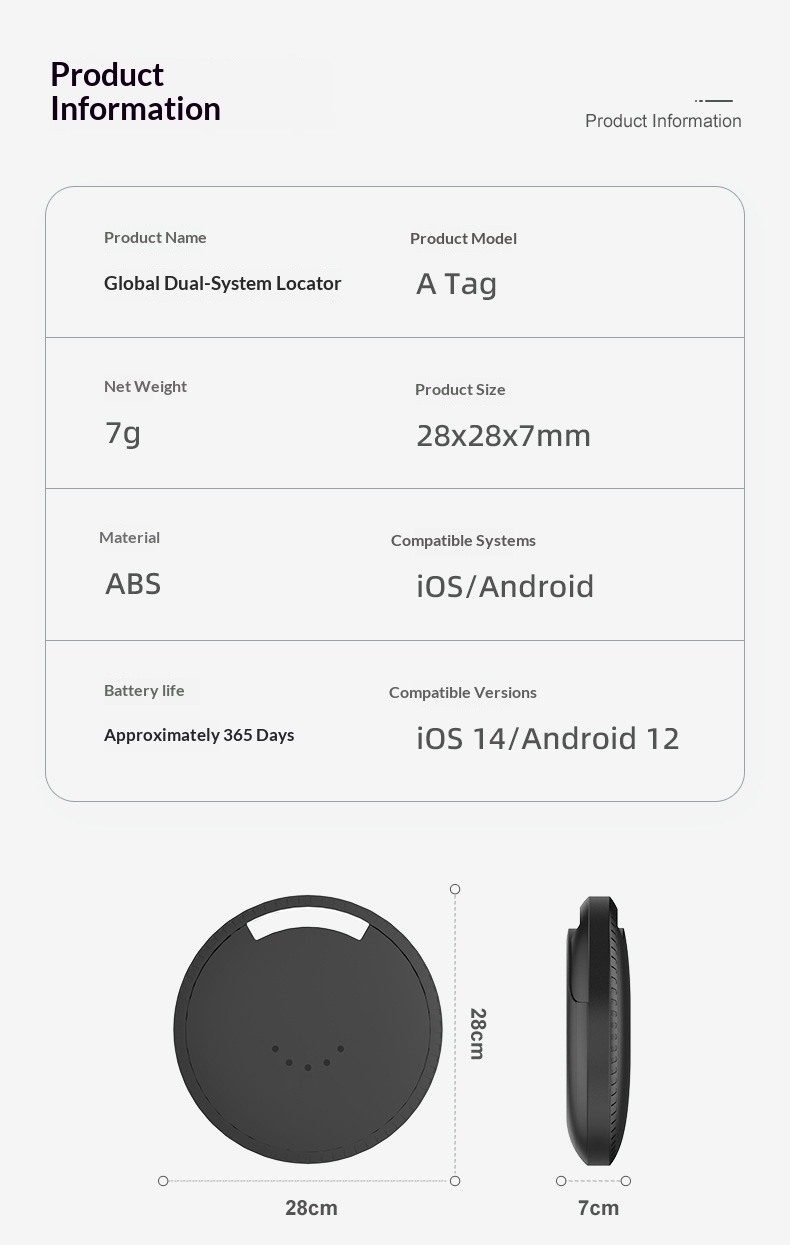 Grenzüberschreitender iOS-kompatibler Locator, geeignet für Android-Geräte im Ausland, MFI- und Google-Doppelzertifizierung, Wallet-Funktion und Anti-Verlust-Funktion_voghion.com