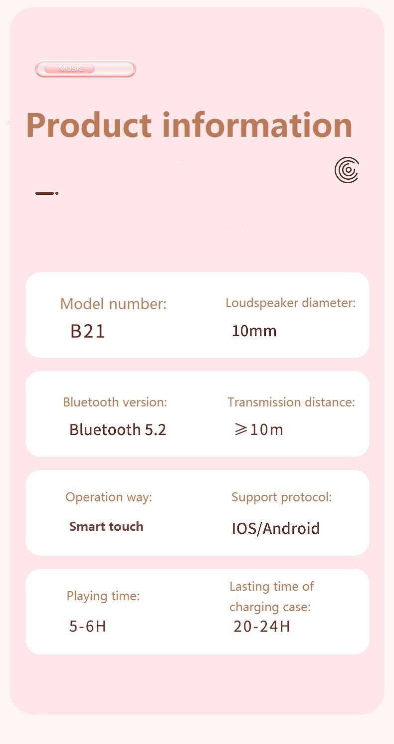 Wireless Bluetooth Headphones Macaron Gaming Earbuds Low Latency_voghion.com