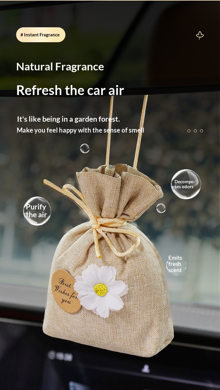 Bil luftfrisker gardenia duftpose til ophæng i bilen premium_voghion.com