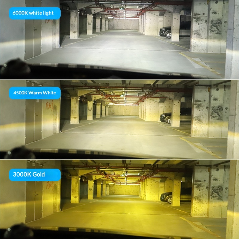 M5 Dreifarbiger LED-Autoscheinwerfer, 75 W, modifiziertes gelbes Licht, superhelles Fern- und Abblendlicht, Glühbirne H1 H4 H7 H11_voghion.com