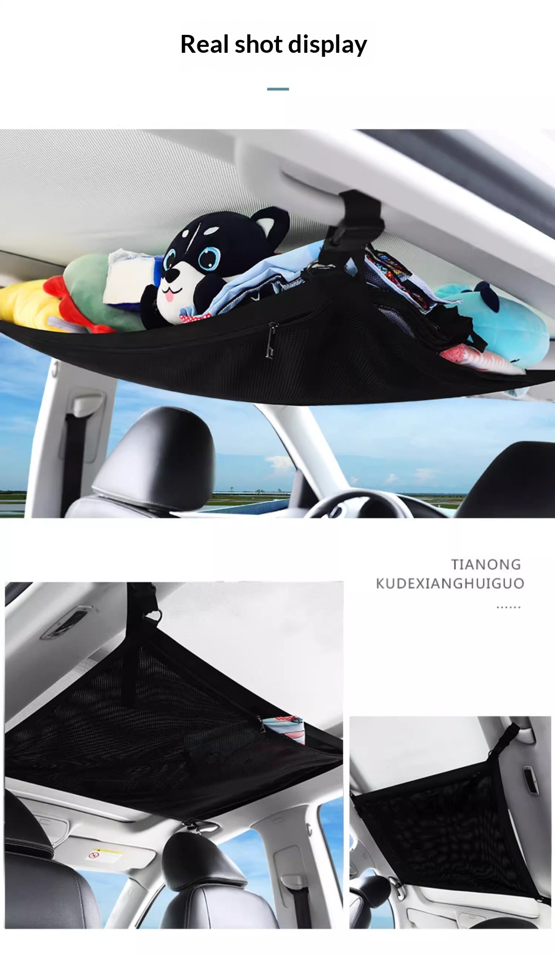 Rete portaoggetti da soffitto per auto organizer da viaggio_voghion.com