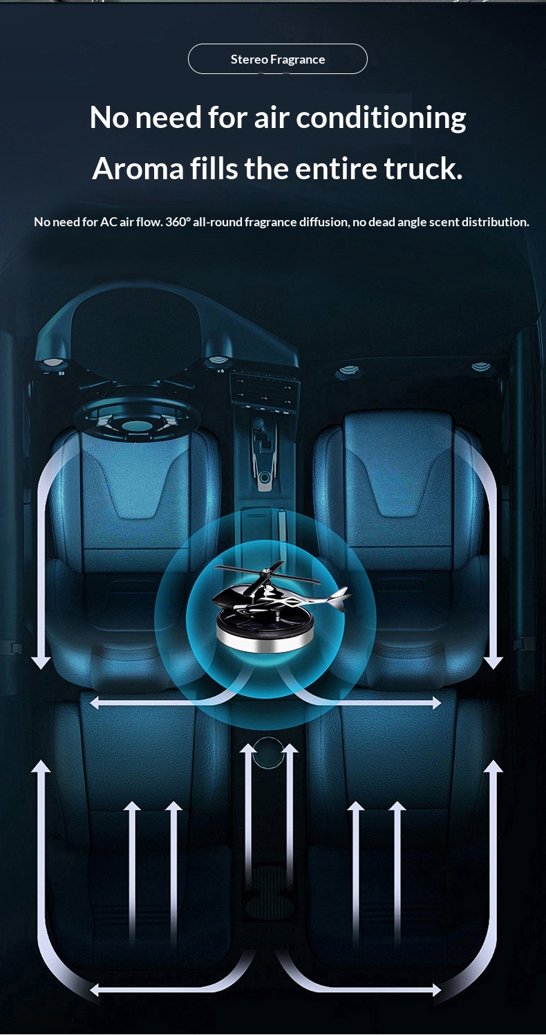 War Eagle Upgraded Solar Helicopter Aromatherapy Interior Dashboard Ornament High-end Car Perfume_voghion.com