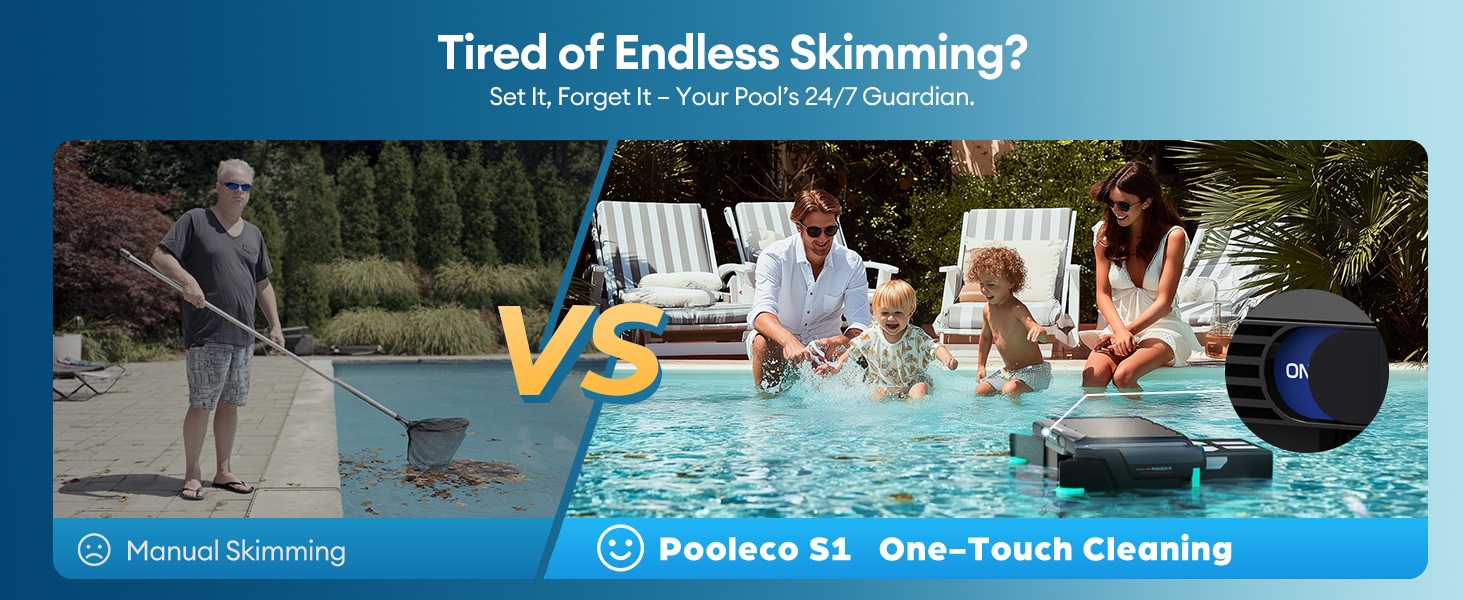 Pulitore per piscine transfrontaliero a energia solare, robot intelligente wireless completamente automatico per la pulizia delle foglie superficiali con_voghion.com