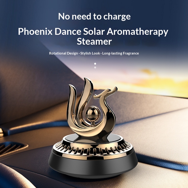 Solcelle bil luftfrisker roterende helikopter ornament_voghion.com