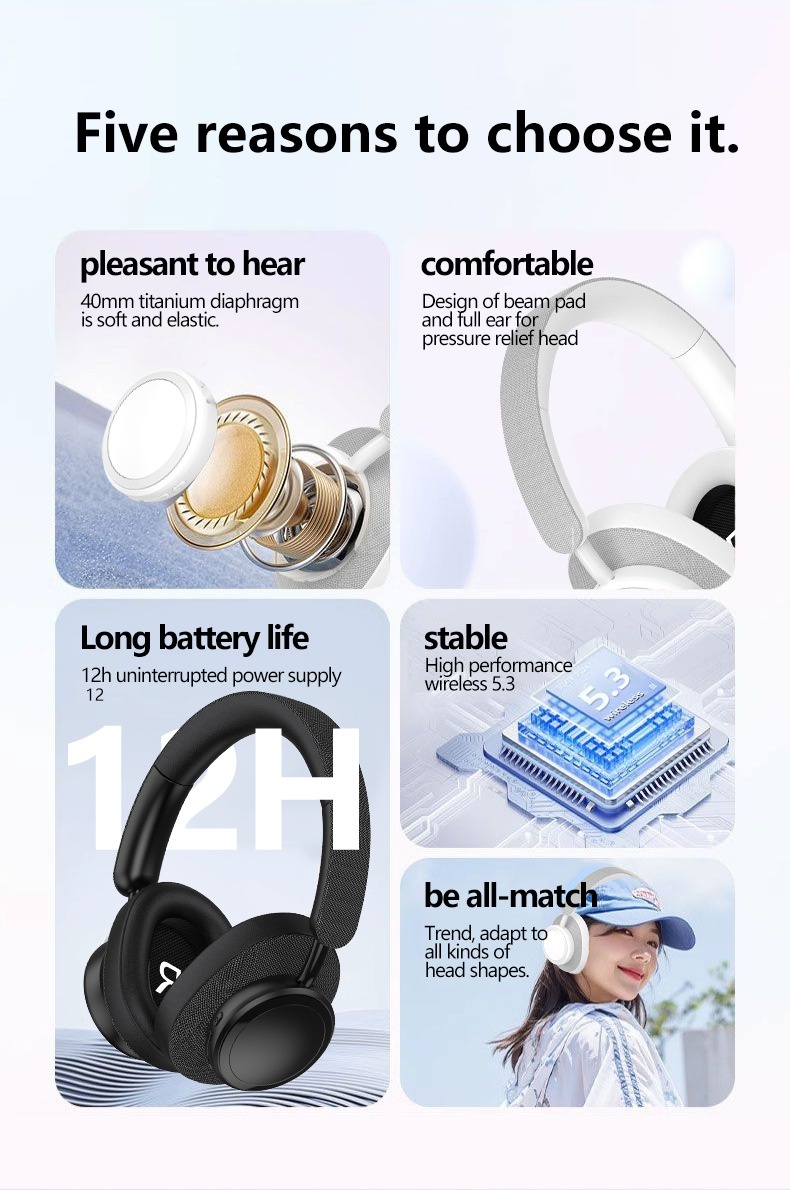 Bluetooth Headphones Wireless Over Ear With Deep Bass And Battery_voghion.com